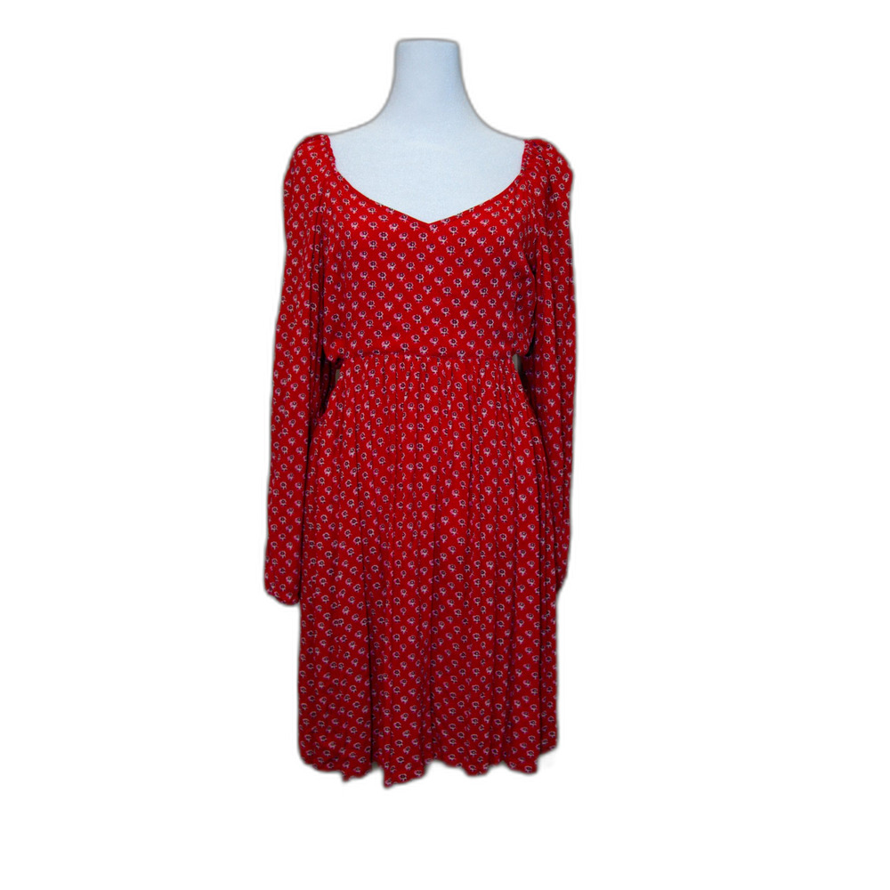 American Eagle flirty red floral summer cutout dress size XL